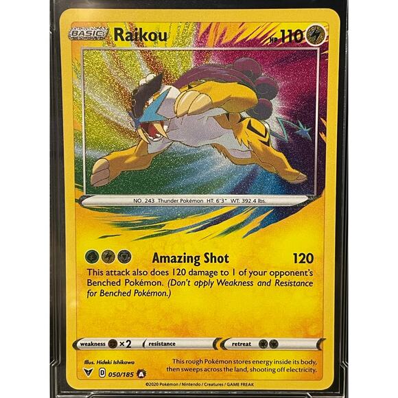 2020 Pokémon Raikou #50 Vivid Voltage SWSH ArenaClub Graded GEM MINT 10 - Picture 2 of 4